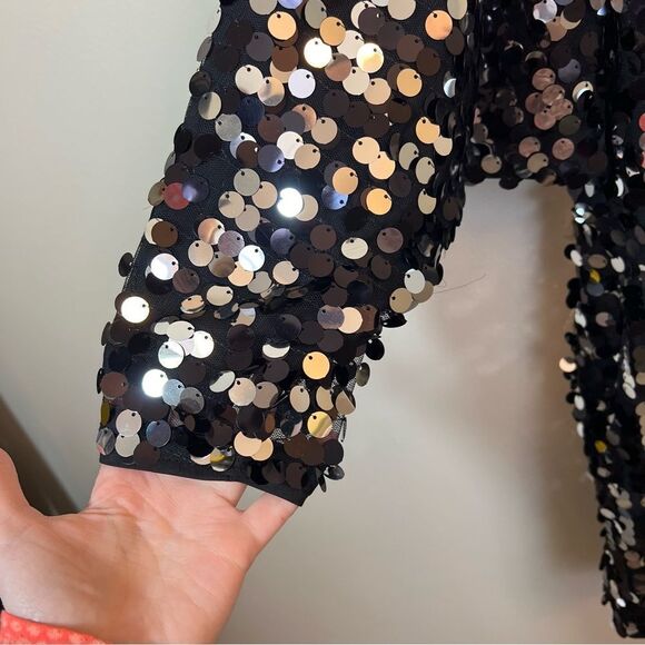 Revolve h:ours Darrell Mini Dress in Black Galaxy Sequin Small - Picture 5 of 14